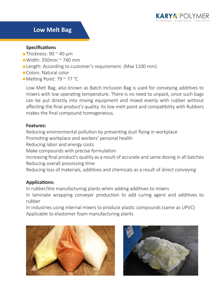  Low Melt Bag Catalog  | karya polymer